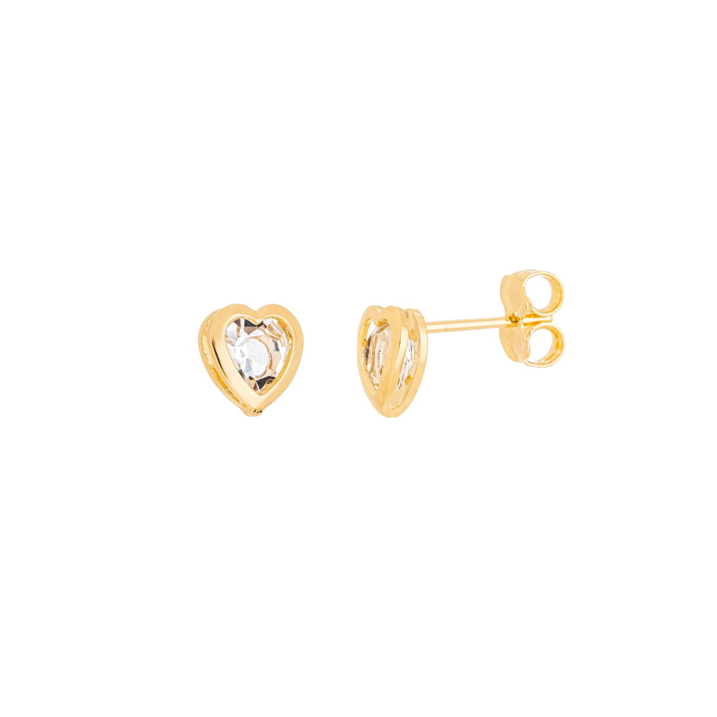 Brinco Coração Com Zirconia Dourado